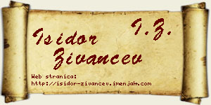 Isidor Živančev vizit kartica